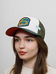Бейсболка COASTAL арт. HFT Surf Ostrich (темно-зеленый / белый)